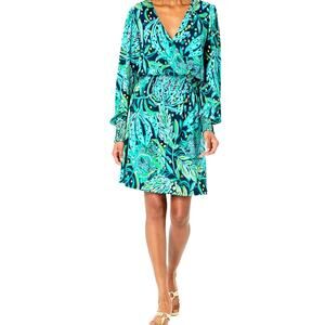Lilly Pulitzer Size S TALLEY Vibrant Colors Long Sleeve Dress